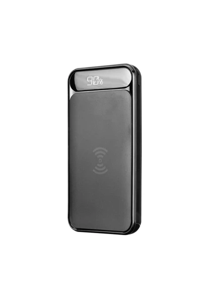 S-Link IP-F10RW 10.000 mAh Kablosuz Şarj Destekli Powerbank Gri/Siyah ürün görseli 1