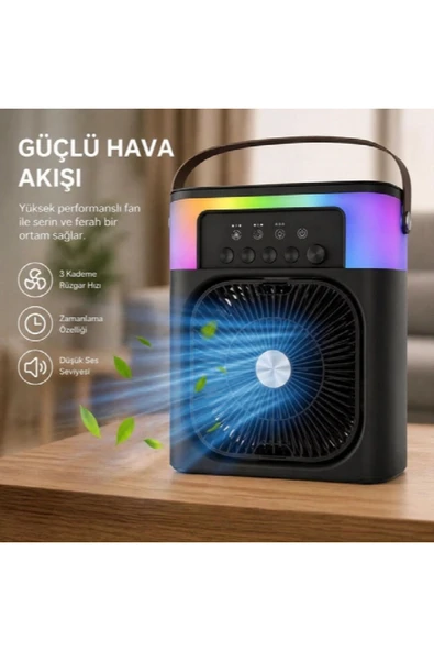 STARX DD5005 SPRAY FAN Şarjlı Sulu Vantilatör RGB Su Püskürten Serinletici ürün görseli 1