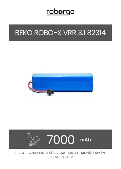 Beko Robo-x Vrr 3.1 82314 Robot Süpürge Uyumlu Batarya 7000 mAh - Muadil Ürün ürün görseli 1