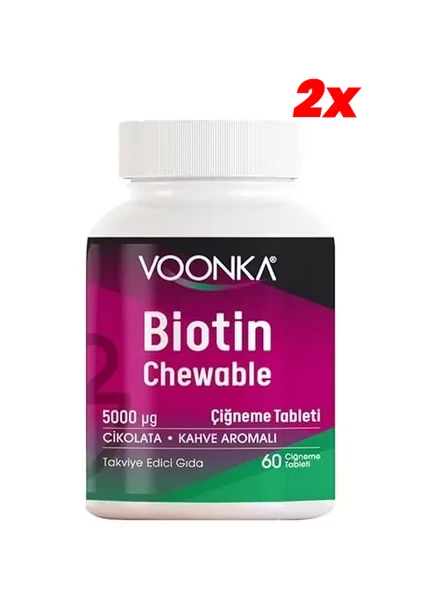 Voonka Biotin Chewable 60 Çiğneme Tableti 2 Adet ürün görseli 1