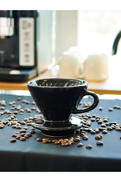 Muybieno Seramik Siyah Dripper V60 - Resim 4