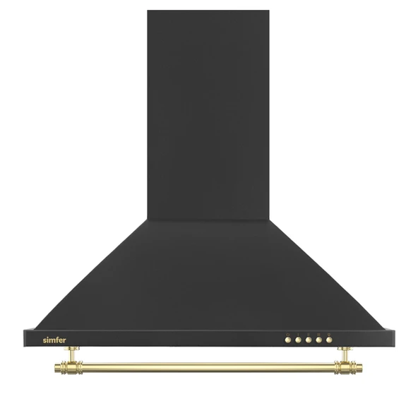 Simfer 8710 60 Cm Push Button Siyah Retro Piramit Davlumbaz ürün görseli 1