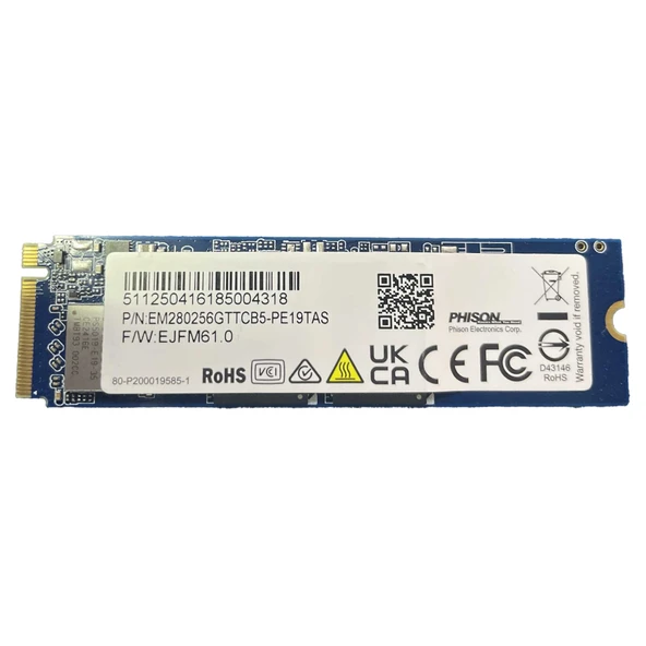 Phison EM280256GTCB5-PE19TAS 256GB M.2 22x80 NVMe SSD ürün görseli 1
