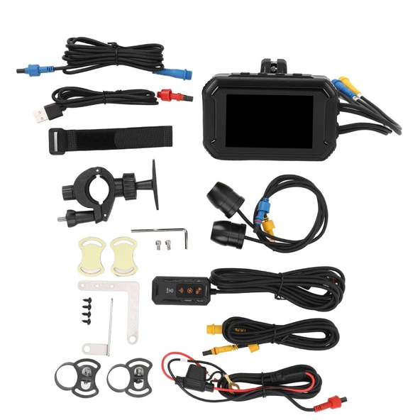 WiFi ve GPS özellikli PolyGen Ön ve Arka Çift Araç Kamerası, Motosikletler/ATV/UTV için 1080P Full HD 150° Geniş Açı Gece Görüşü, Motosiklet Sürüş Kaydedici ürün görseli 1