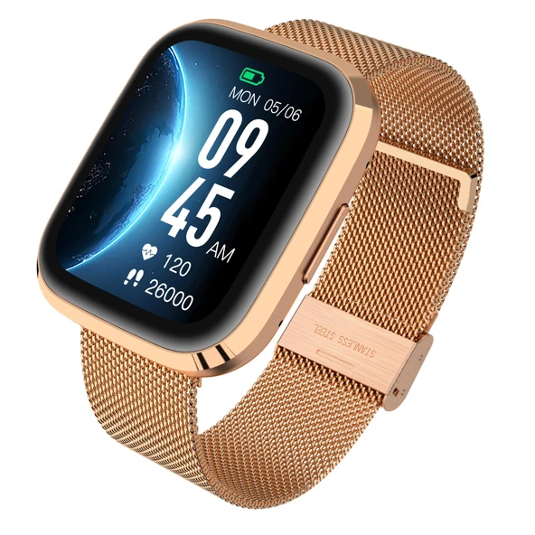 COFI 1453 Smartwatch GRC Stil Çelik Dokunmatik Ekran Çağrı ve SMS IP68 Su Geçirmez Altın ürün görseli 1
