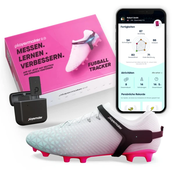 Playermaker Akıllı Futbol Takip Cihazı, 25'ten fazla teknik ve fiziksel antrenman ölçümü, Playermaker teknolojisi uygulamasına 12 aylık erişim dahil, GPS takip cihazından daha gelişmiş, L beden ürün görseli 1
