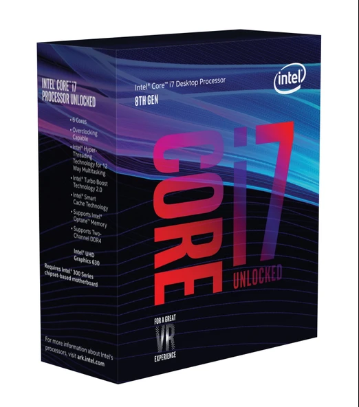Intel Core i7-8700K 3,70 GHz Kutulu CPU ürün görseli 1