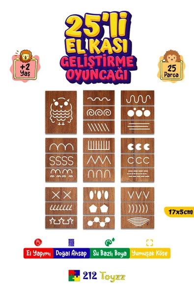 25 li El Kası Geliştirme Yazı Çizgi Egzerisiz Çalışmaları Çocuk Oyun Oyuncak ürün görseli 1