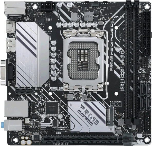 ASUS Prime H610I-PLUS D4 LGA 1700 (Intel 12. Nesil ve Intel vPro) Mini-ITX anakart (PCIe 4.0, DDR4, USB 3.2 Gen 1 Tip-A, 1 GB Lan, DP/HDMI/D-Sub, V-M.2(E), Q-LED, IC, SPI ile Mono Çıkış Başlığı ürün görseli 1