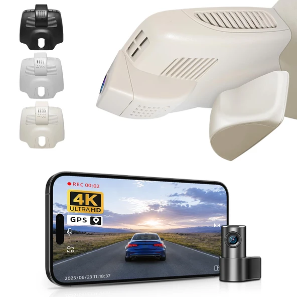 Mercedes-Benz GLC Gen1 X253/C253 2016-2020 (Model C Bej), GLC300 vb. için Ön 4K ve Arka 1080P Araç Kamerası, OEM Görünüm, WiFi ve APP, Döngü Kayıt, G-Sensor, Kurulumu Kolay, 128 GB Kart ürün görseli 1