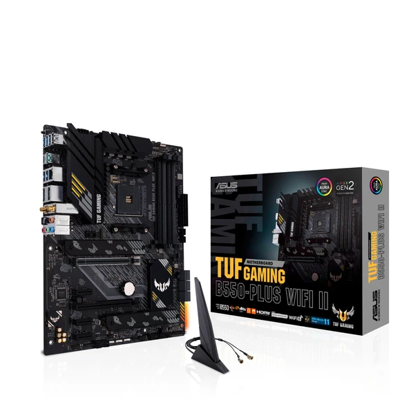 ASUS TUF Gaming B550-PLUS WiFi II anakart soketi Ryzen AM4 (AMD B550, ATX, PCIe 4.0, DUal M.2, WiFi6, SATA 6Gbit/s, Thunderbolt 3 Başlığı, Aura Sync) ürün görseli 1