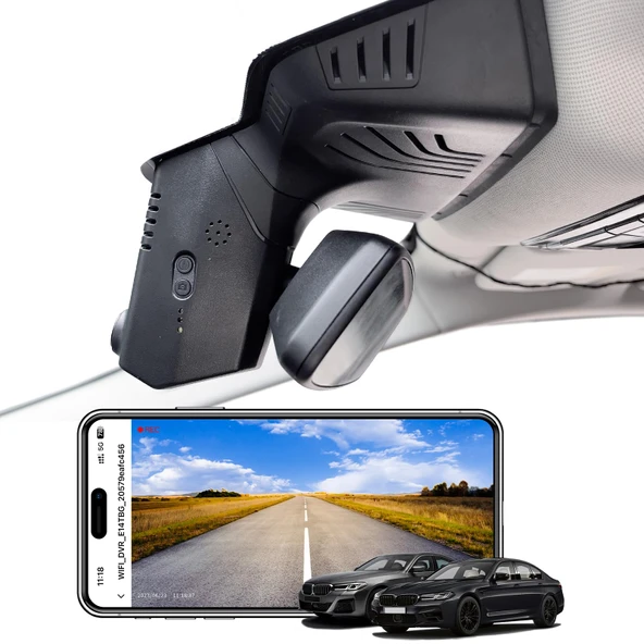 Mangoal 4K Dash Cam BMW 5 Serisi Gen7 G30 G31 G38 2018 2019 2020 2021 2022 2023 Select 2017 M5 F90 (Model B), OEM Stil, 2160P UHD Video, WiFi ve APP, 64GB Kart ürün görseli 1