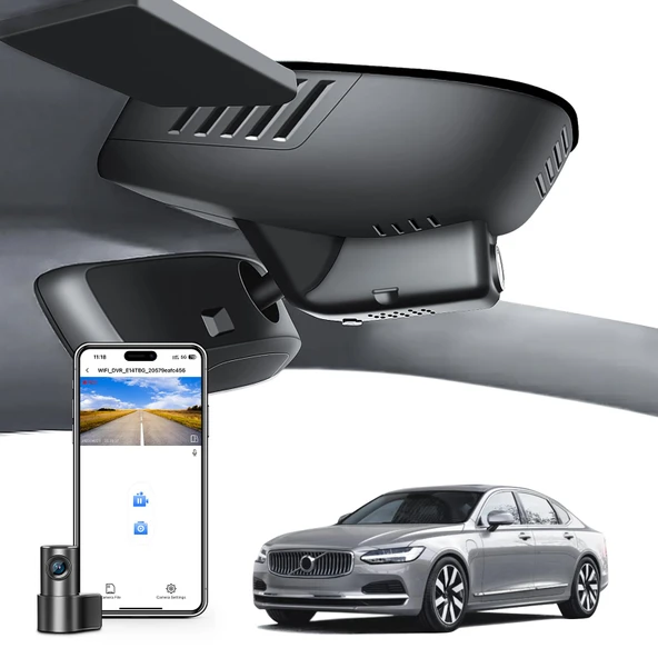 Mangoal Ön 4K ve Arka 1080P Araç Kamerası Volvo S90 ve V90 Cross Country 2022 2023 2024 için Özel (Model B),Entegre OEM Görünümü, UHD 2160P Video,WiFi ve Uygulama,Kurulumu Kolay,128GB Kart ürün görseli 1