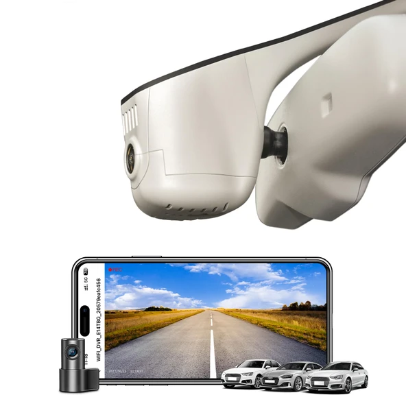 Mangoal Ön 4K ve Arka 1080p Araç Kamerası Audi'ye özel uyum (Model C Bej), Entegre OEM Görünümü, UHD 2160P Video, G-Sensor, Döngü Kayıt, WiFi ve Ücretsiz Uygulama, 128 GB Kart ürün görseli 1