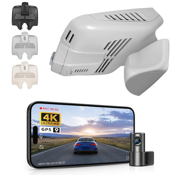 Mercedes-Benz GLC Gen1 X253/C253 2016-2020 (Model B Gri), GLC300 vb. için Ön 4K ve Arka 1080P Araç Kamerası, OEM Görünüm, WiFi ve APP, Döngü Kayıt, G-Sensor, Kurulumu Kolay, 128GB Kart ürün görseli 1
