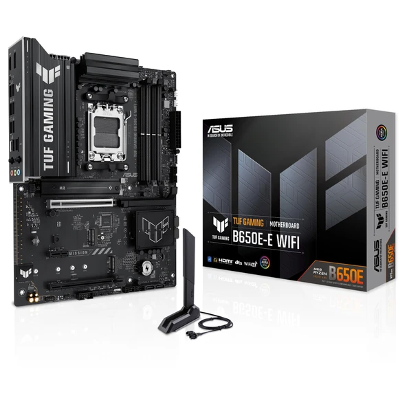 ASUS TUF Gaming B650E-E WiFi anakart soketi AMD AM5 (ATX, Ryzen 9000, DDR5 bellek, PCIe 5.0, WiFi 6E, PCIe Q-Release, Aura Sync) ürün görseli 1