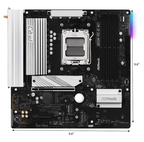 MB ASRock AMD AM5 B850M Pro RS WiFi - Resim 2