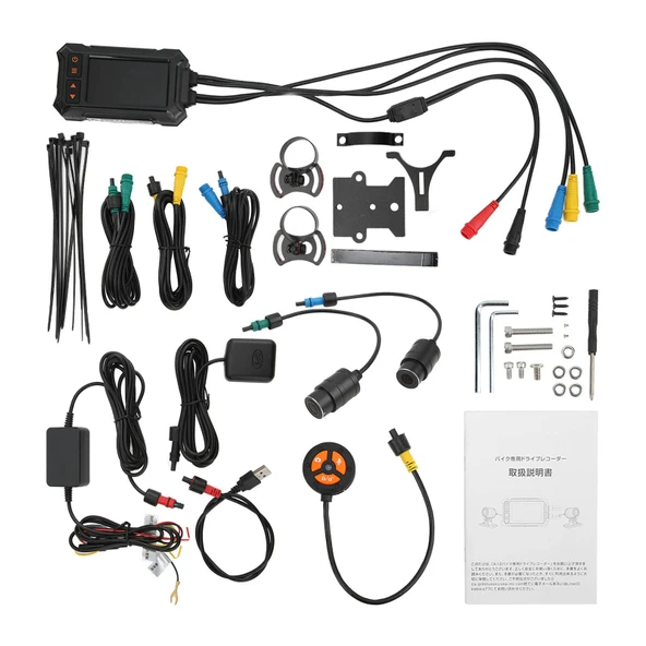 Motosiklet Sürüş Kaydedici Çift Lens Su Geçirmez WiFi GPS 150° Geniş Açı Ön Arka Kamera 1080P Döngü Kayıt Motosiklet Bisiklet için G-Sensor Video Kilidi ürün görseli 1