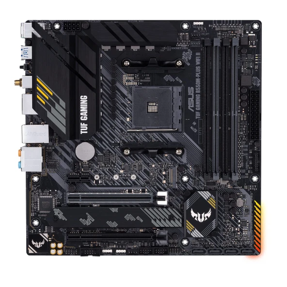 ASUS TUF Gaming B550M-PLUS WiFi II anakart soketi Ryzen AM4 (AMD B550, mATX, PCIe 4.0, çift M.2, WiFi6, SATA 6 Gbit/s, Aura Sync) ürün görseli 1