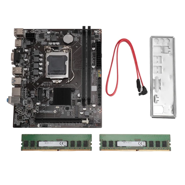 H110 Gaming Anakart, LGA 1151 MATX Çift Kanallı DDR4 Bellek, PCIe 3.0X16, SATA3.0, HDMI, VGA, M.2 Port, (2 adet 16GB Bellek Şeritli) ürün görseli 1