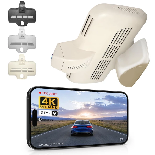 Mercedes-Benz C-Class Gen4 W/S/C/A 205 2015-2021 (Model D Bej), C200 C250 C300 vb. için 4K Araç Kamerası, OEM Görünüm, UHD 2160P, WiFi ve APP, Döngü Kayıt, G-Sensor, Kurulumu Kolay, 64 GB Kart ürün görseli 1