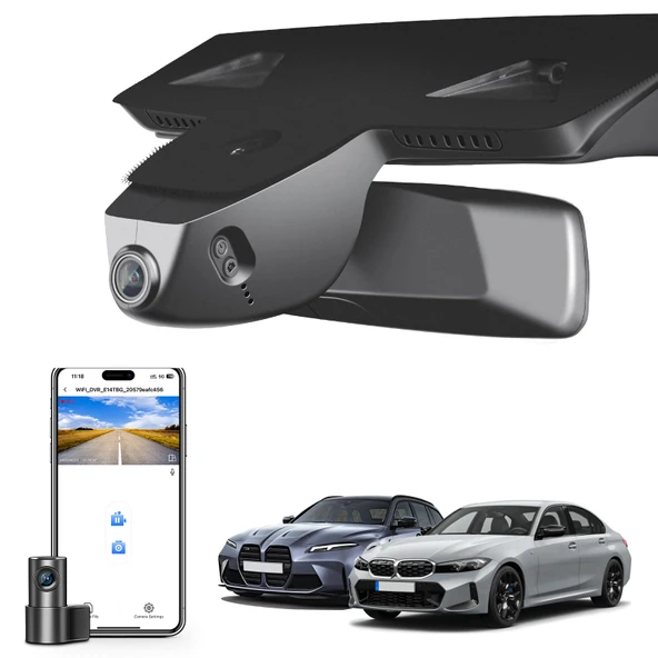 Mangoal Ön 4K ve Arka 1080p Çizgi Kam BMW 3 Serisi Gen7 G20 G21 G28 2020 2021 2022 2023 2024 Select 2019 M3 G80 G81 (Model D), OEM Stil, 2160P UHD Video, WiFi ve APP, 128 GB Kart ürün görseli 1