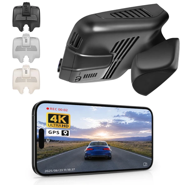 Mercedes-Benz C-Class Gen4 W/S/C/A 205 2015-2021 (Model B Siyah), C200 C250 C300 vb. için 4K Araç Kamerası, OEM Görünüm, UHD 2160P, WiFi ve APP, Döngü Kayıt, G-Sensor, Kurulumu Kolay, 64GB Kart ürün görseli 1