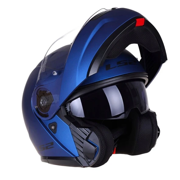 ÇENE AÇILIR KASK LS2 STROBE 2 NAVY MAT MAVİ ORJİNAL L - Resim 4