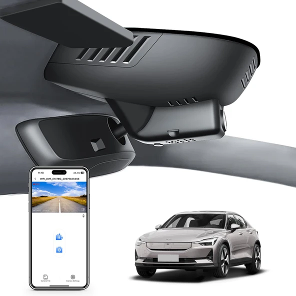 Volvo Polestar 2 için Özel 4K Araç Kamerası, 2021 2022 2023 2024, Entegre OEM Görünümü, UHD 2160P Video, WiFi ve Uygulama, Döngü Kayıt, Kurulumu Kolay, 64 GB Kart ürün görseli 1
