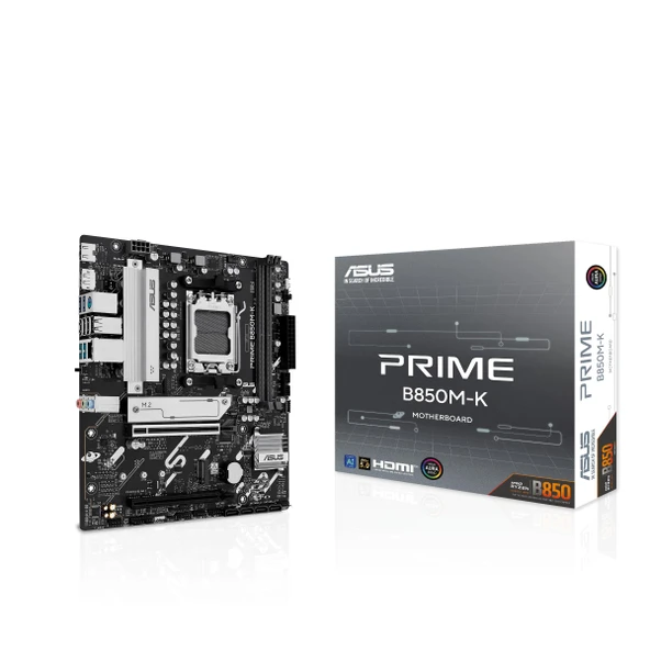 ASUS Prime B850M-K Oyun Anakartı Soketi AMD AM5 (Ryzen 9000, DDR5 Bellek, 2X M.2, PCIe 5.0, BIOS Flashback, Aura Sync) ürün görseli 1