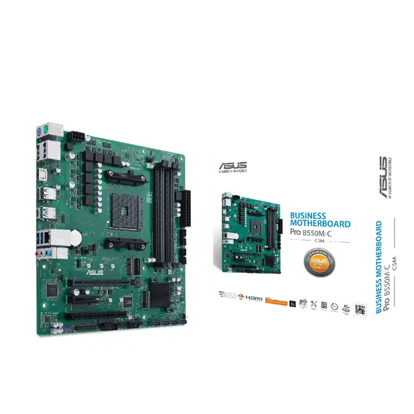 ASUS PRO B550M-C/CSM İş Anakartı Soketi AM4 (AMD B550, Ryzen AM4, Micro-ATX, 2X M.2, PCIe 4.0, 1 Gbit/s Ethernet, USB 3.2 Gen 2 Tip C) ürün görseli 1