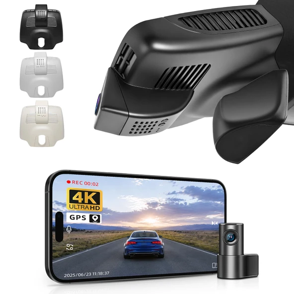 Mercedes-Benz GLC Gen1 X253/C253 2016-2020 (Model C Siyah), GLC300 vb. için Ön 4K ve Arka 1080P Araç Kamerası, OEM Görünüm, WiFi ve APP, Döngü Kayıt, G-Sensor, Kurulumu Kolay, 128 GB Kart ürün görseli 1