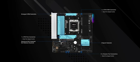 MB ASRock AMD AM5 B850M Pro RS WiFi - Resim 4