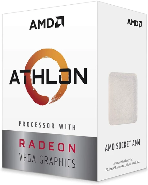 AMD YD200GC6FBBOX Athlon 200GE Perakende AM4 Çift Çekirdekli 3,30 GHz CPU - Siyah ürün görseli 1