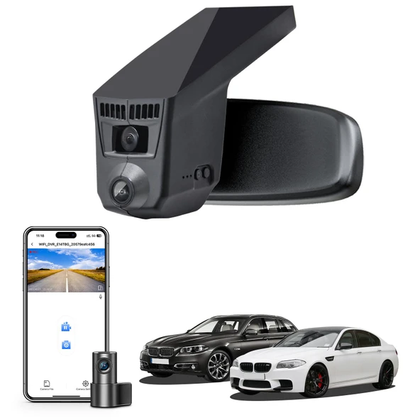 Mangoal Ön 4K ve Arka 1080p Çizgi Kam BMW 5 Serisi Gen6 F07 F10 F11 F18 2014 2015 2016 Select 2017 M5 F10 (Model C), OEM Stil, 2160P UHD Video, WiFi ve APP, 128 GB Kart ürün görseli 1