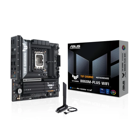 ASUS TUF Gaming B860M-PLUS WiFi anakart soketi Intel LGA 1851 (Intel B860, mATX, DDR5 bellek, PCIe 5.0, 2X PCIe 4.0 M.2, WiFi 7, Aura Sync) ürün görseli 1