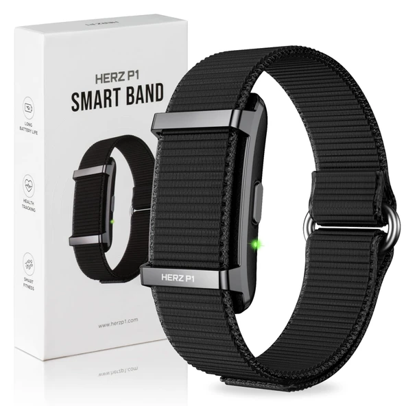Heart P1 Akıllı Bant Bileklik - Kalp Atış Hızı, Uyku, Stres, Adımlar, Aktivite ve Vücut Sıcaklığı için Sağlık Bilekliği Spor Takip Cihazı, 30 Günlük Pil, Abonelik Ücretsiz Uygulama, 1ATM Su Geçirmez ürün görseli 1