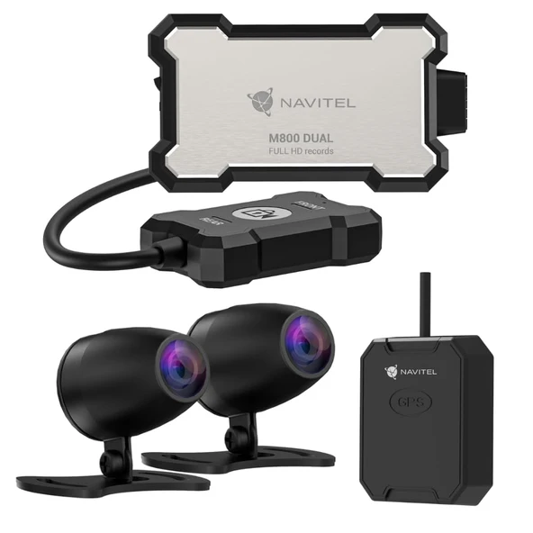 Navitel M800 Çift Motosiklet Dashcam Ön ve Arka Motosiklet Dashcam 1920x1080 Full HD, 130 derece görüş açısı, gürültü azaltma, GPS ve WiFi, çift kamera, su geçirmez, toz geçirmez, ürün görseli 1