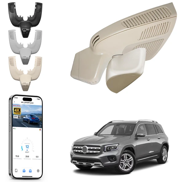 4K Araç Kamerası Mercedes-Benz GLE(W167/C167) 2020-2025 ve GLS(X167) 2020-2025(Model D Bej), 4MATIC, OEM Görünüm, Döngü Kayıt, UHD 2160P Video, Uygulama ve WiFi, 64 GB Kart için özel uyum ürün görseli 1