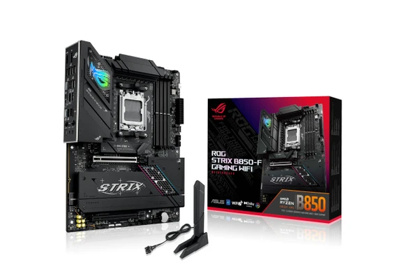 ASUS ROG Strix B850-F Oyun WiFi anakart soketi AMD AM5 (AMD B850, ATX, DDR5 bellek, PCIe 5.0, WiFi 7, 2X PCIe 4.0 M.2, Aura Sync) ürün görseli 1