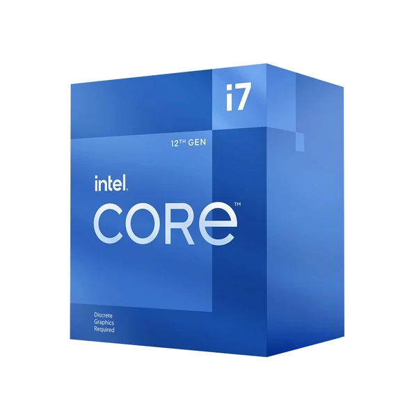 Intel Core i7-12700F 12. nesil masaüstü işlemci (temel saat hızı: 2,1 GHz, 12 çekirdekli, LGA1700, RAM DDR4 ve 128 GB'a kadar DDR5) BX8071512700F ürün görseli 1