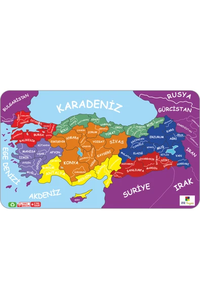 Türkiye Haritası Ahşap Yapboz Puzzle Eğitici Oyuncak ürün görseli 1