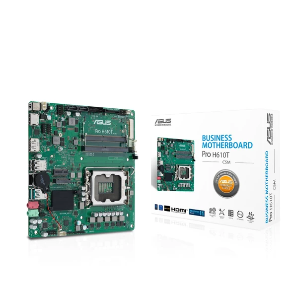 ASUS Pro H610T-CSM Mini-ITX H610 İş Anakartı (LGA 1700 Soket, Control Center Express, Geliştirilmiş Güvenlik, Güvenilirlik, Yönetilebilirlik ve Verimlilik) ürün görseli 1