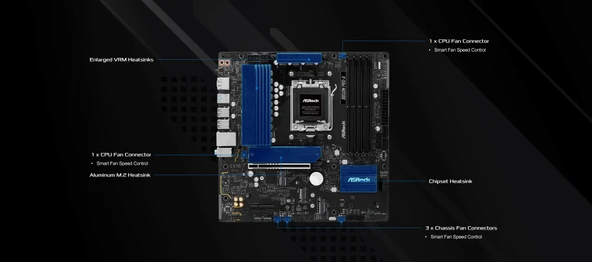MB ASRock AMD AM5 B850M Pro-A - Resim 4