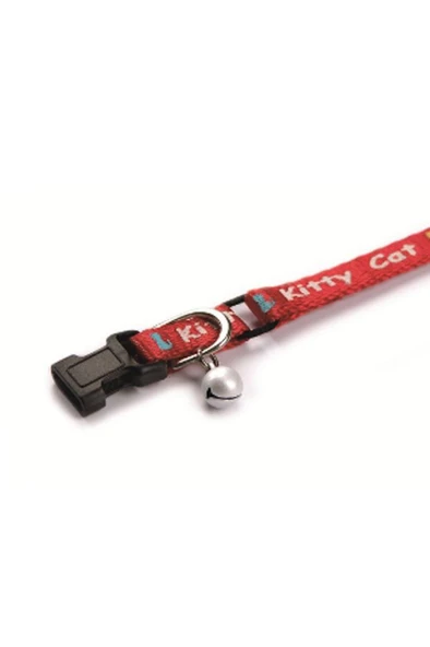 Beeztees Yavru Kedi Boyun Tasması, Zilli, Kırmızı, 17,5-23cm ürün görseli 1