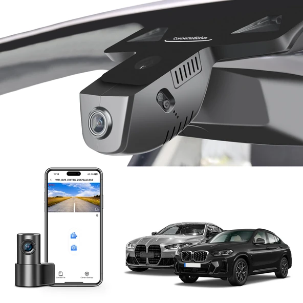 Ön 4K ve Arka 1080p Çizgi Kam BMW 4-Serisi Gen2 G22 G23 G26 2021 2022 2023 2024 M4 G82 G83 (Model B), OEM Stil, 2160P UHD Video, WiFi ve APP, 128 GB Kart ürün görseli 1