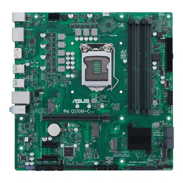 ASUS Pro Q570M-C/CSM iş anakartı Soket Intel LGA 1200 (Micro-ATX, PCIe 4.0, DDR4 DIMM, Intel vPro desteği, HDMI 2.0b (iGPU), DisplayPort 1.4a (iGPU), USB-A 3.1) ürün görseli 1