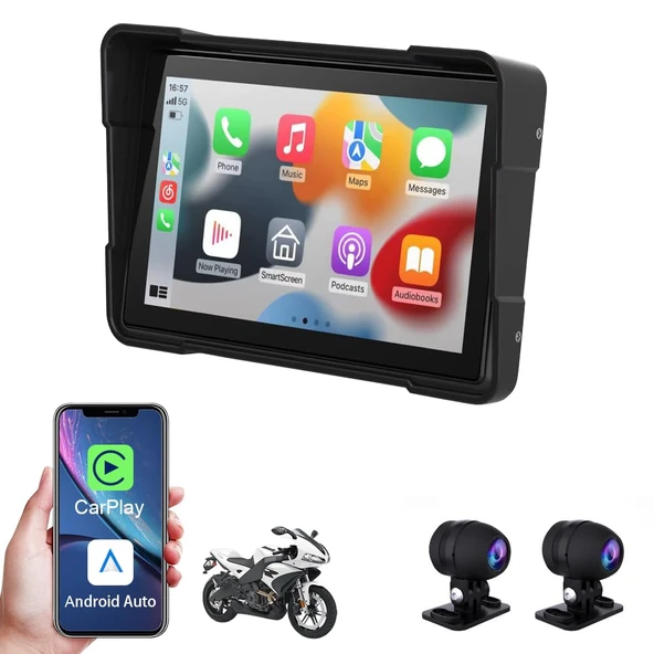OBEST Dashcam Araç Ön Arka 1080P, 5" Araç Kamerası, 64M DDR2, Araç İçi Kamera Suya Dayanıklı, 140°-160° Geniş Açı, Çift Kayıt Kamerası, G-Sensor, WDR, Döngü Kayıt, Uygulama Kontrolü, Maks. 64GB ürün görseli 1