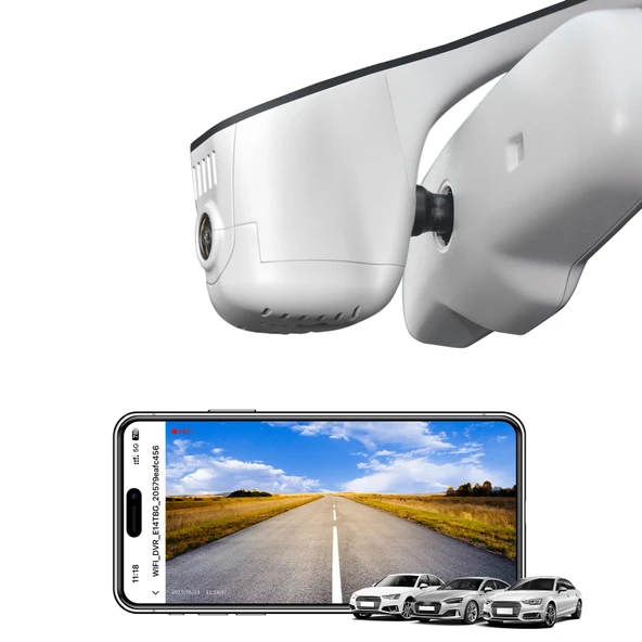Mangoal Ön 4K ve Arka 1080p Araç Kamerası Audi'ye özel uyum (Model C Gri), Entegre OEM Görünümü, UHD 2160P Video, G-Sensor, Döngü Kayıt, WiFi ve Ücretsiz Uygulama, 128 GB Kart ürün görseli 1