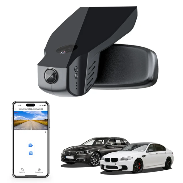 Mangoal 4K Çizgi Kam BMW 5 Serisi Gen6 F07 F10 F11 F18 2014 2015 2016 Select 2017 M5 F10 (Model B), OEM Stil, 2160P UHD Video, WiFi ve APP, 64 GB Kart ürün görseli 1